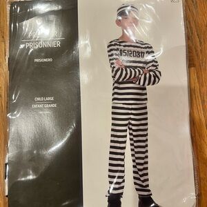 Boys size Large Black and White Prisoner Costume